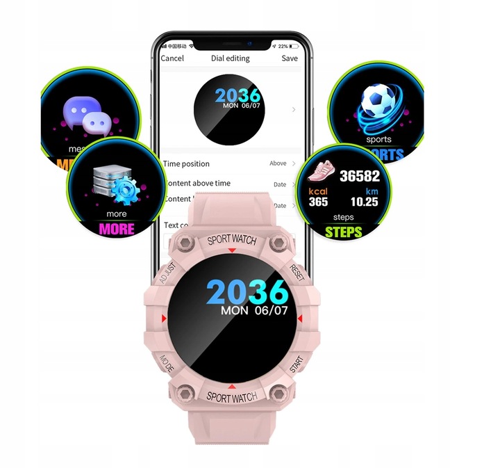 SMARTBAND FD68 ZEGAREK SMARTWATCH DAMSKI MĘSKI DLA DZIECI BAND OPASKA SPORT Transmisja danych brak